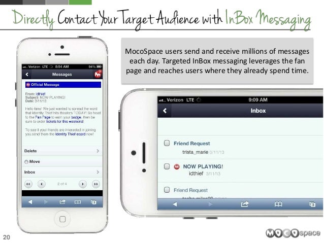 Mocospace messages inbox